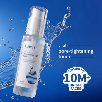 Plum Goodness 3% Niacinamide & Rice Water Toner for Bright Skin, 150 ml x 2
