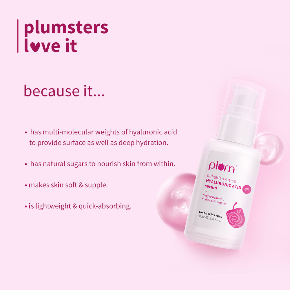 Plum Goodness Bulgarian Rose & 2% Hyaluronic Acid Serum For Dry Skin — photo 4