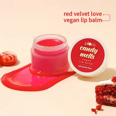 Plum Goodness Candy Melts Vegan Lip Balm, Red Velvet Love