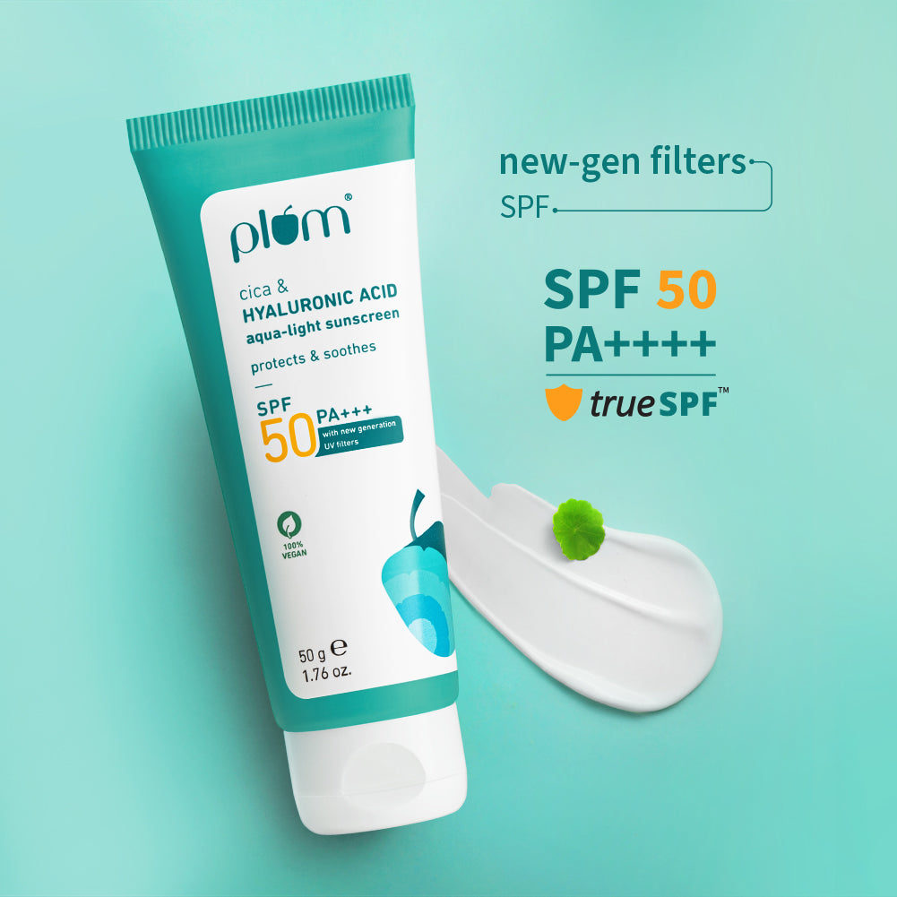 Plum Goodness Cica & Hyaluronic Acid Aqua-Light SPF 50 PA++++, 50 g