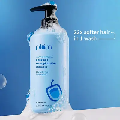 Plum Goodness Coconut Milk & Peptides Shampoo For Soft & Shiny Hair, 250 ml