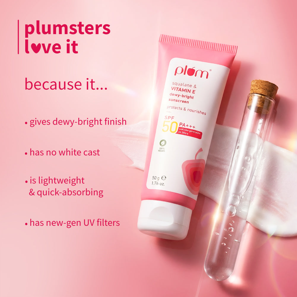 Plum Goodness Squalane & Vitamin E Dewy-Bright Sunscreen SPF 50 PA+++, 50 g — photo 4