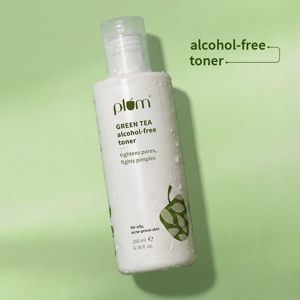 plumgoodness Green Tea Alcohol-Free Pore Tightening Face Toner For Oily & Acne-Prone Skin, 200 ml