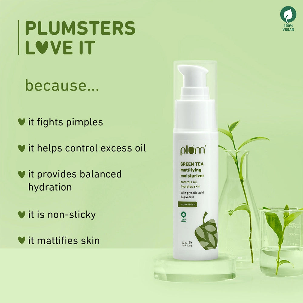 plumgoodness Green Tea Mattifying Moisturizer for Oily & Acne-Prone Skin — photo 3