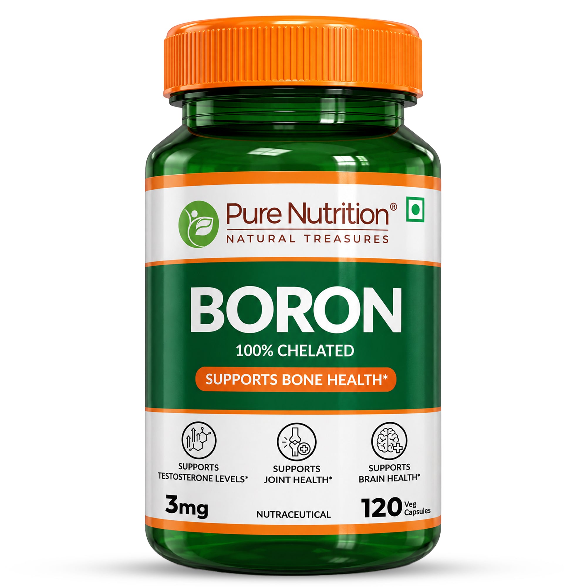 PURE NUTRITION BORON PROTEINATE 3G 120 CAPSULES