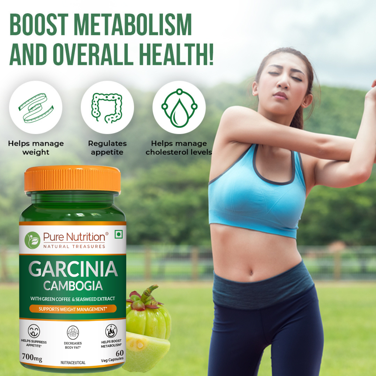 PURE NUTRITION CARCINIA CAMBODGIA 700MG 60 CAPSULES — photo 3