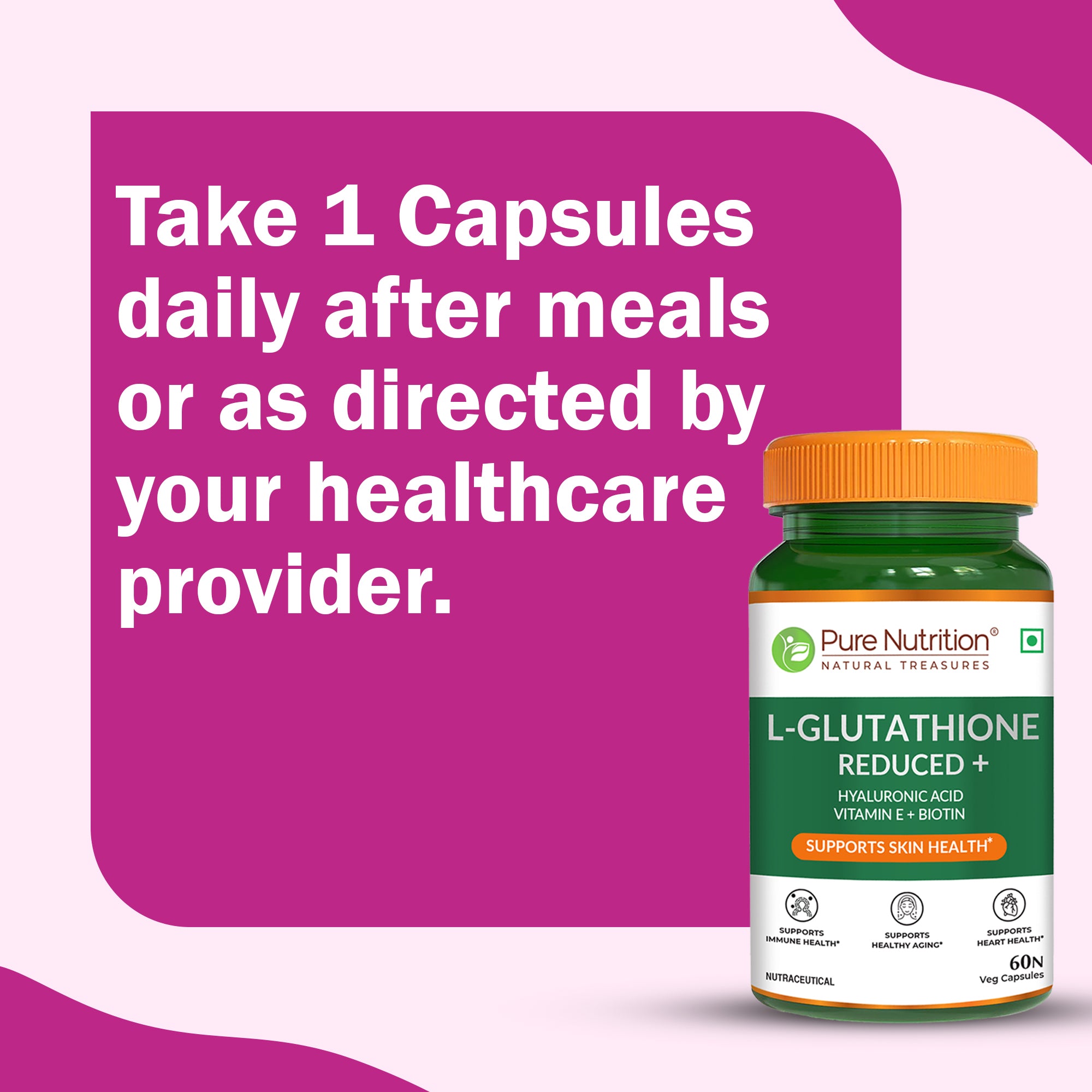 PURE NUTRITION L GLUTATHIONE REDUCED WITH HYALURONIC 30N CAPSULES — photo 2