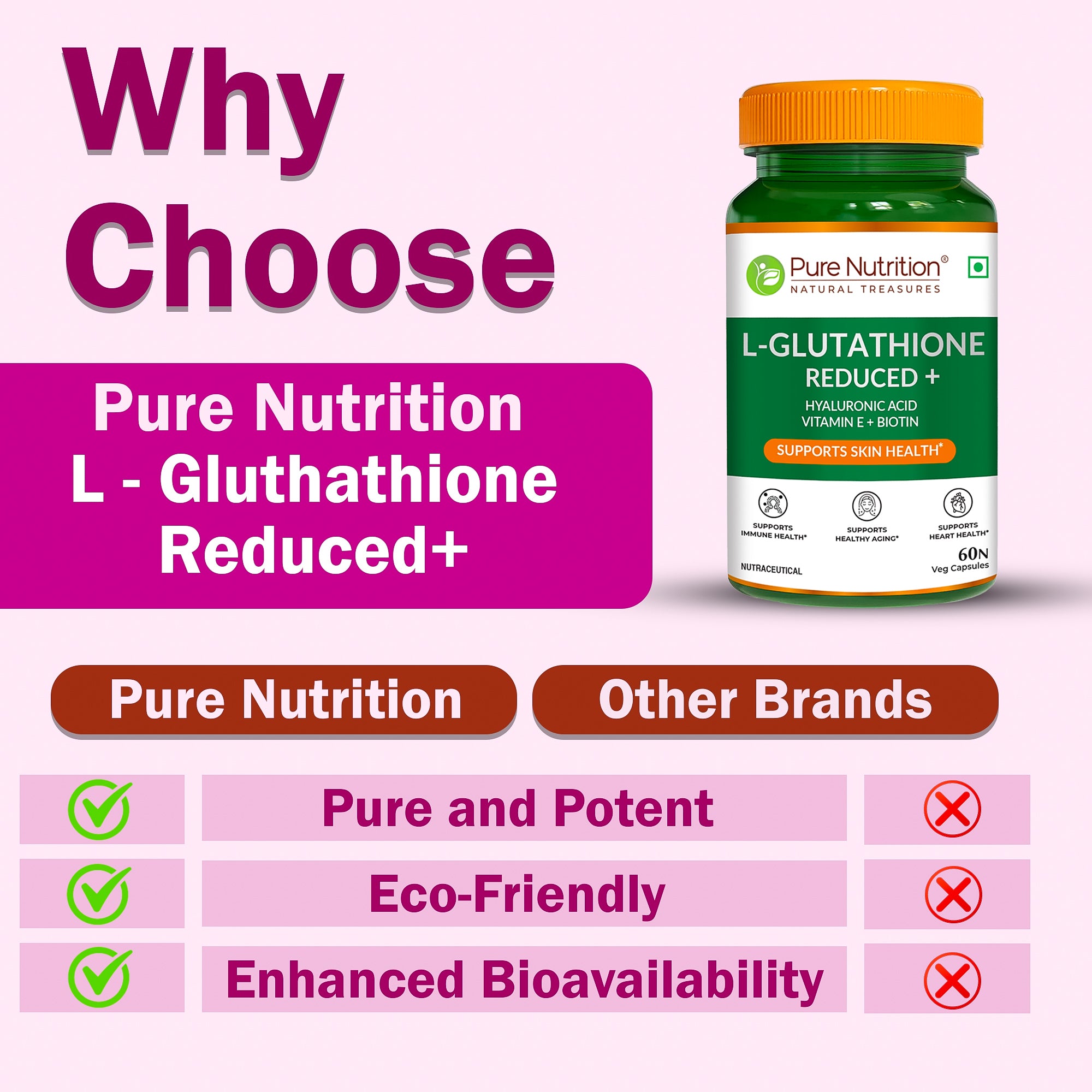 PURE NUTRITION L GLUTATHIONE REDUCED WITH HYALURONIC 30N CAPSULES — photo 4