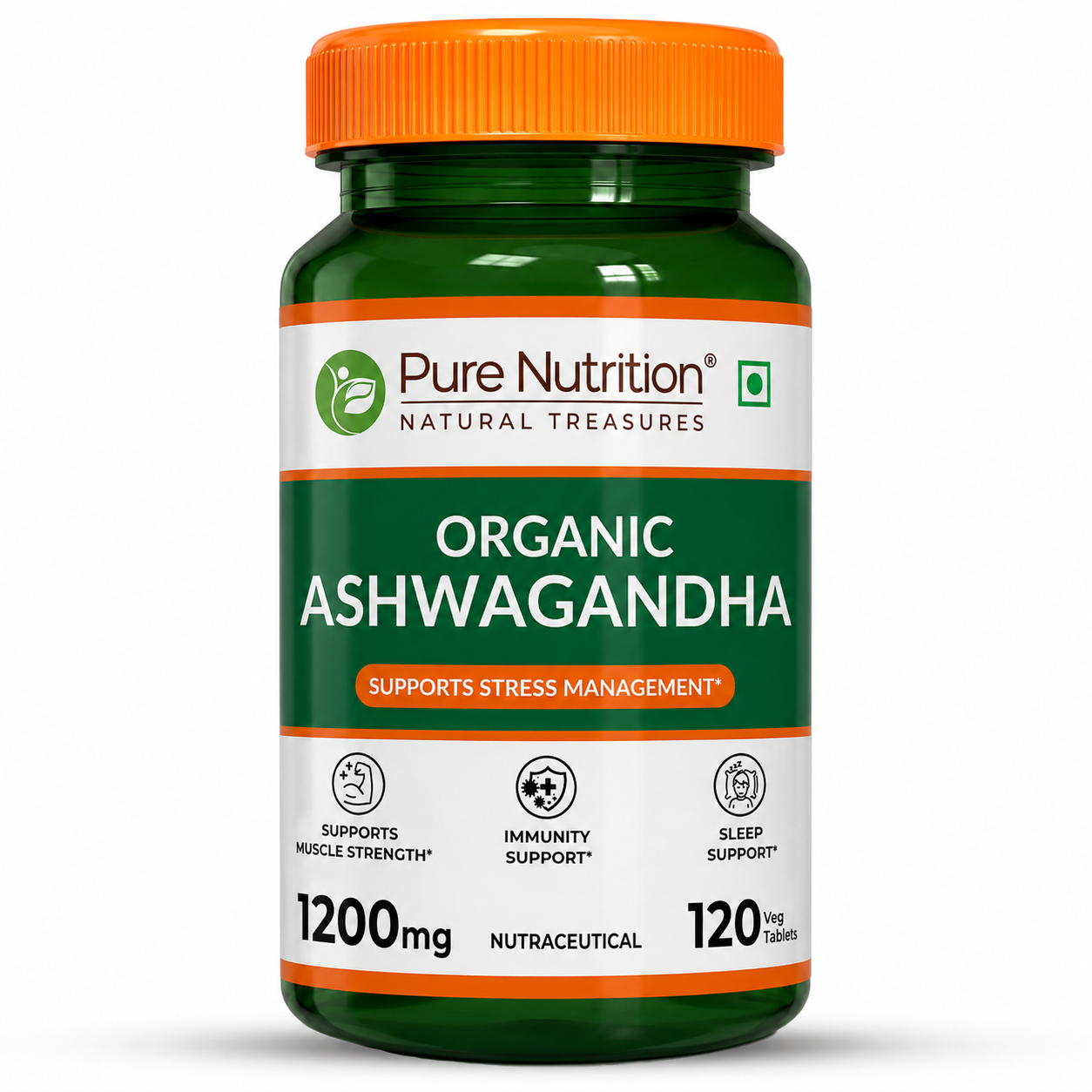 PURE NUTRITION ORGANIC ASHWAGANDHA 1200MG 120N