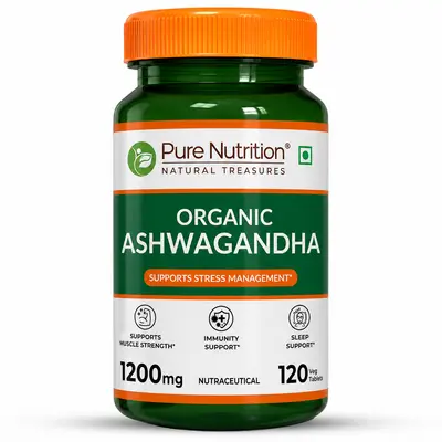 PURE NUTRITION ORGANIC ASHWAGANDHA 1200MG 120N