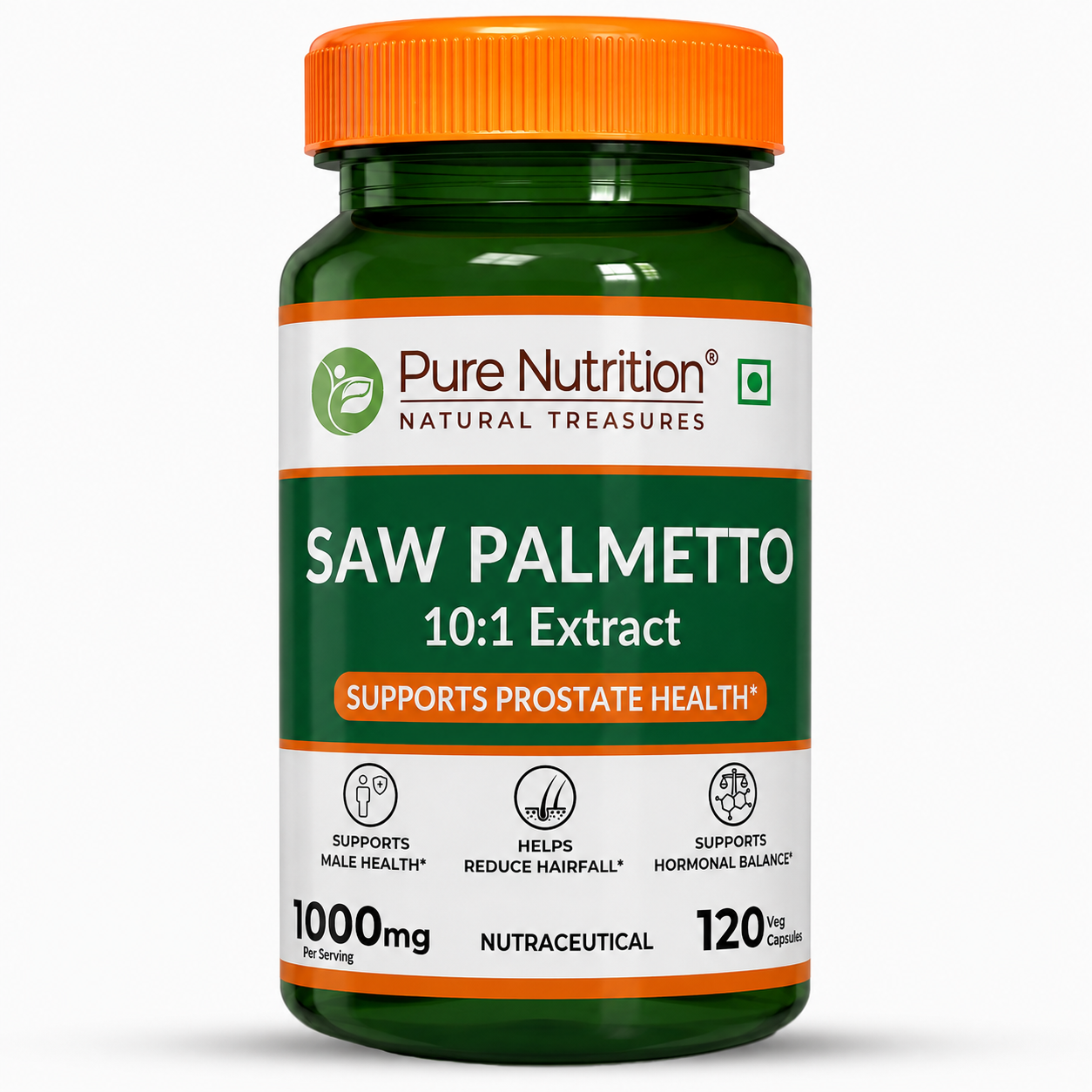 PURE NUTRITION SAW PALMETTO 10:1 EXTRACT 1000MG 120 CAPSULES