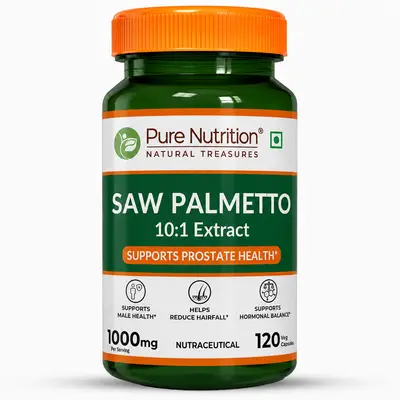 PURE NUTRITION SAW PALMETTO 10:1 EXTRACT 1000MG 120 CAPSULES