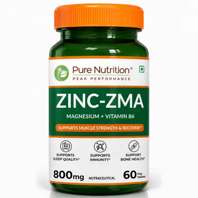 PURE NUTRITION ZMA  Zinc, Magnesium & Vitamin B6 Tablets