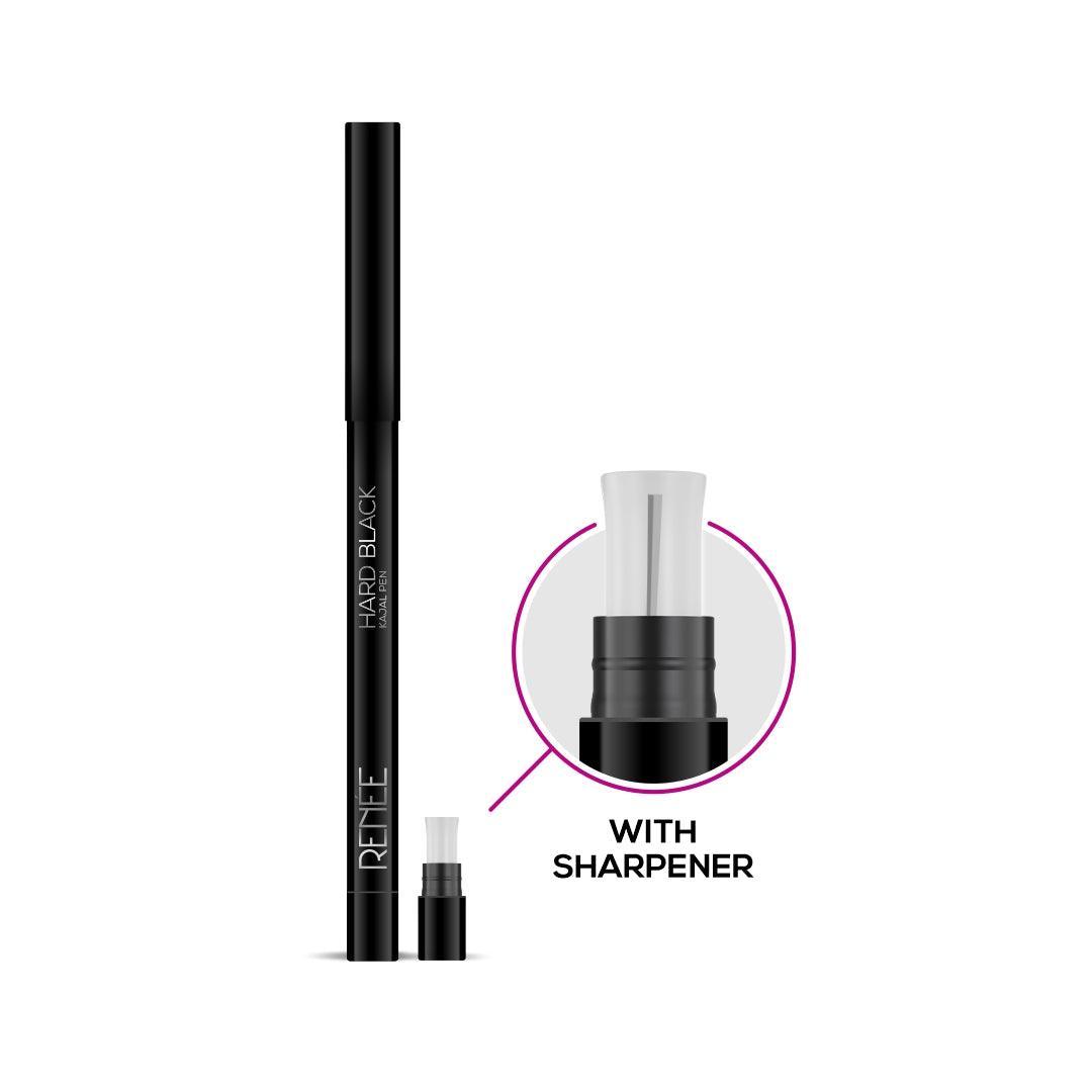 RENEE Hard Black Kajal Pen with Sharpener, 0.35 g, 2 U — photo 3