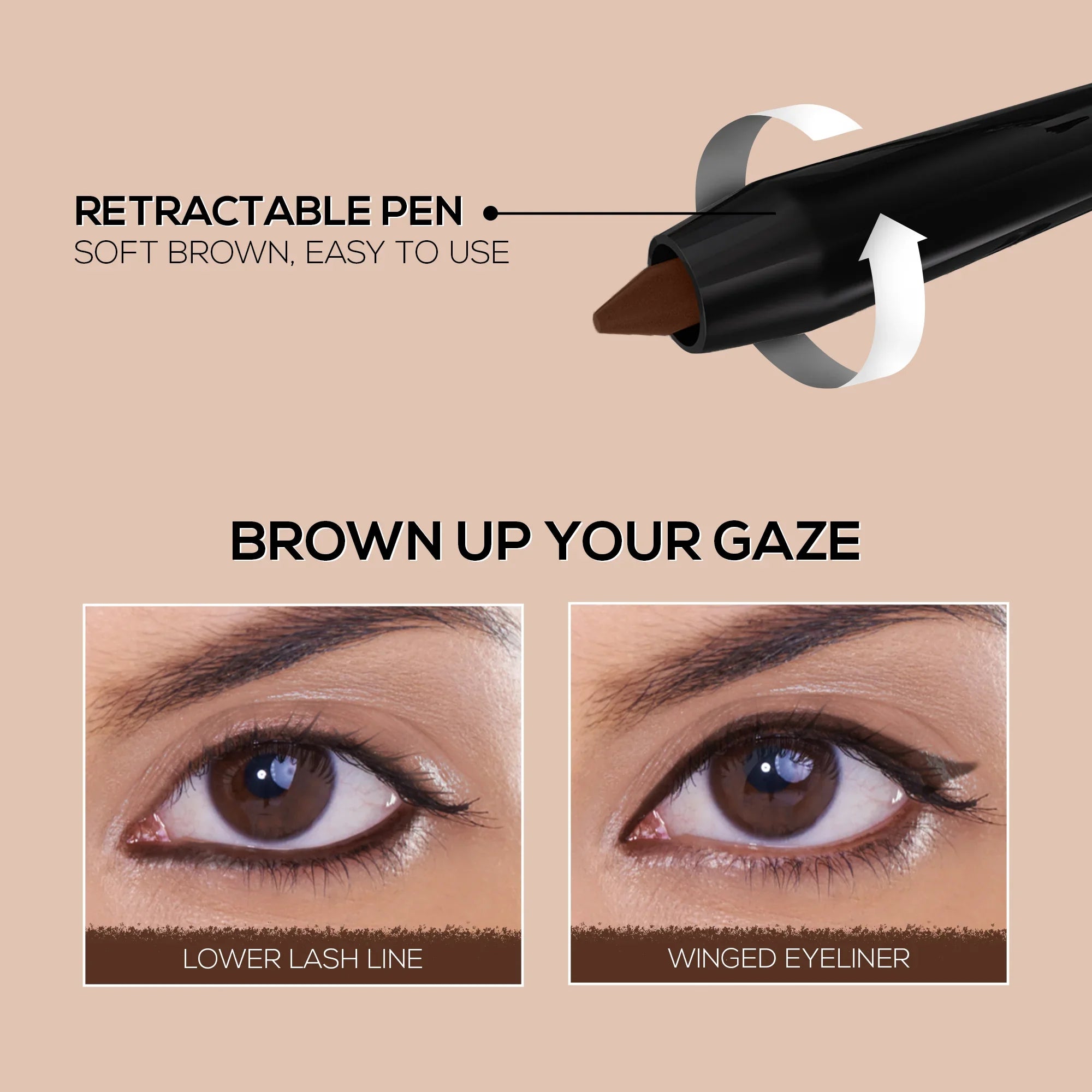 RENEE Pure Brown Kajal Pen with Sharpener, 0.30 g — photo 4