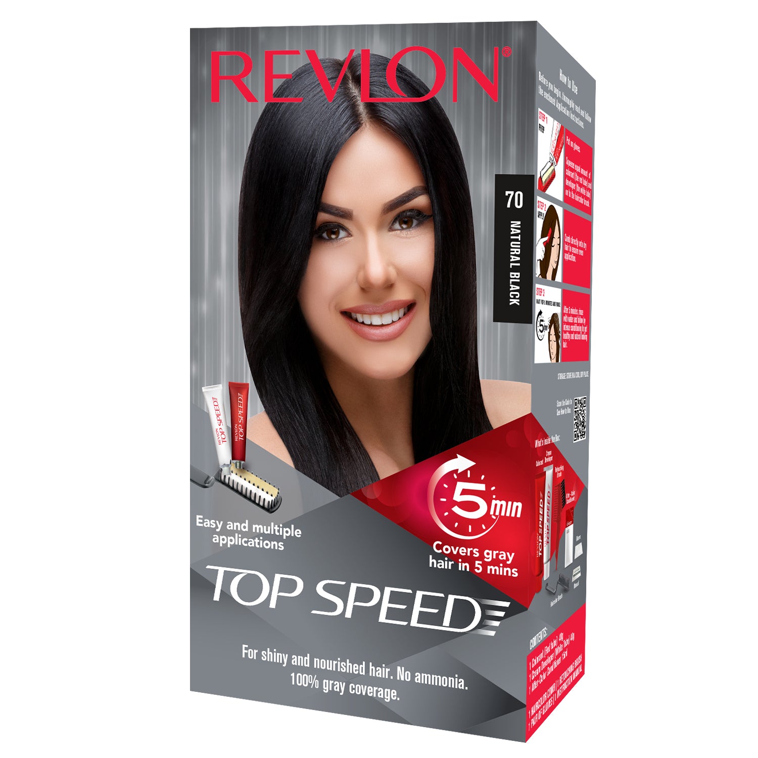 Revlon India Top Speed Hair Color for Women, Dark Brown 65