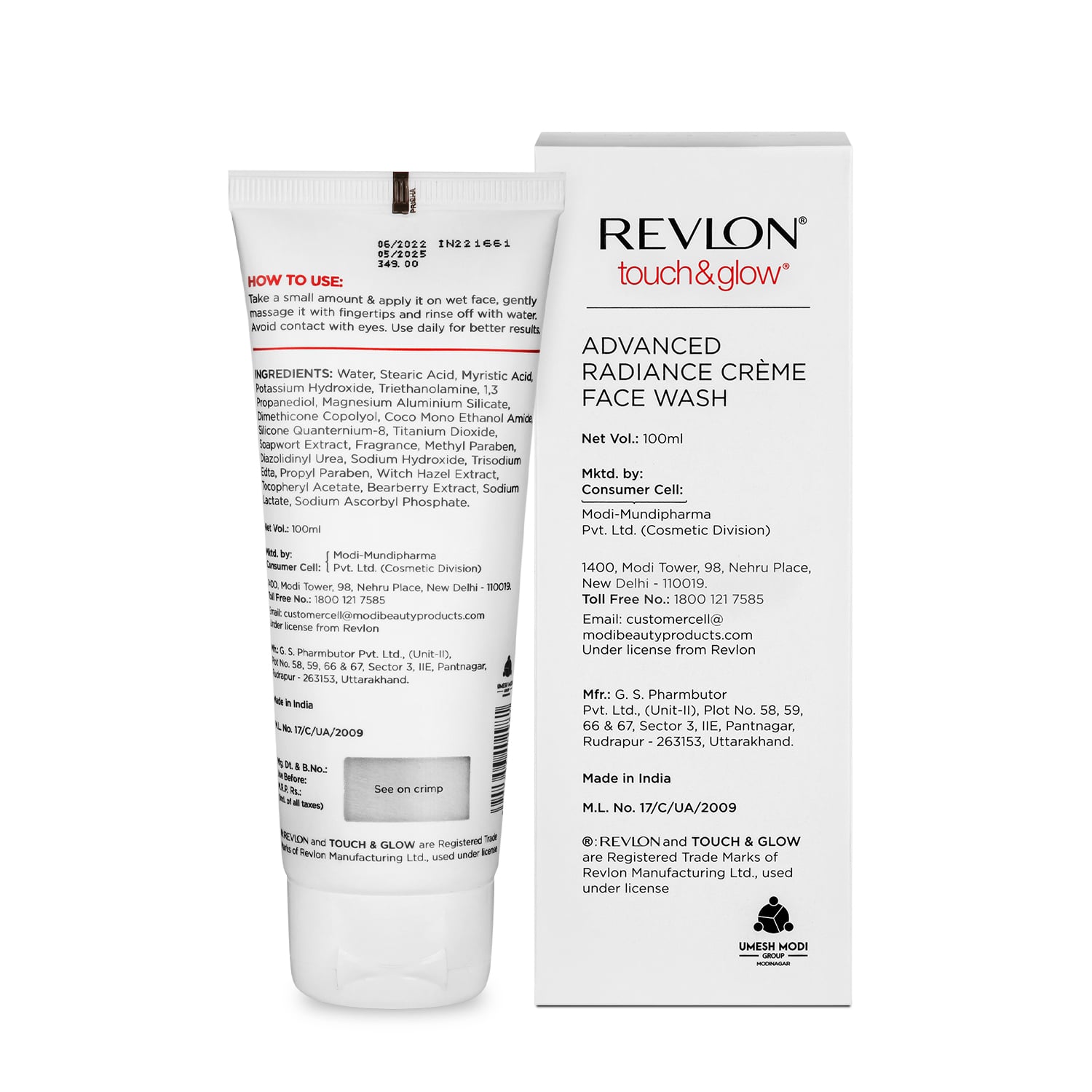 Revlon India Touch & Glow Advanced Radiance Crème Face Wash, 100ML — photo 3