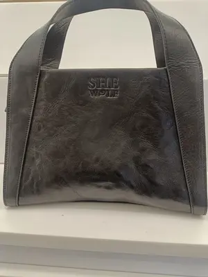 SHE WOLF STYLE-2 LEATHER HAND BAG BLACK COLOUR