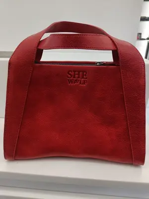 SHE WOLF STYLE-2 LEATHER HAND BAG RED COLOUR