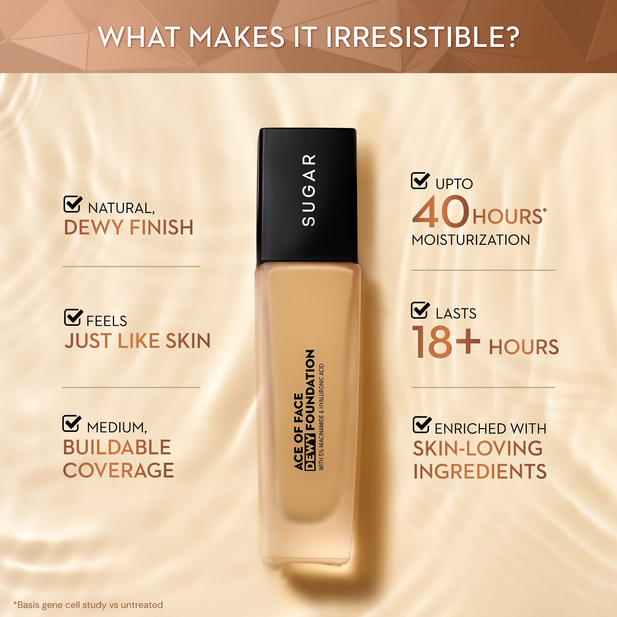 SUGAR Cosmetics Ace of Face Dewy Foundation, 27 Vienna — photo 2