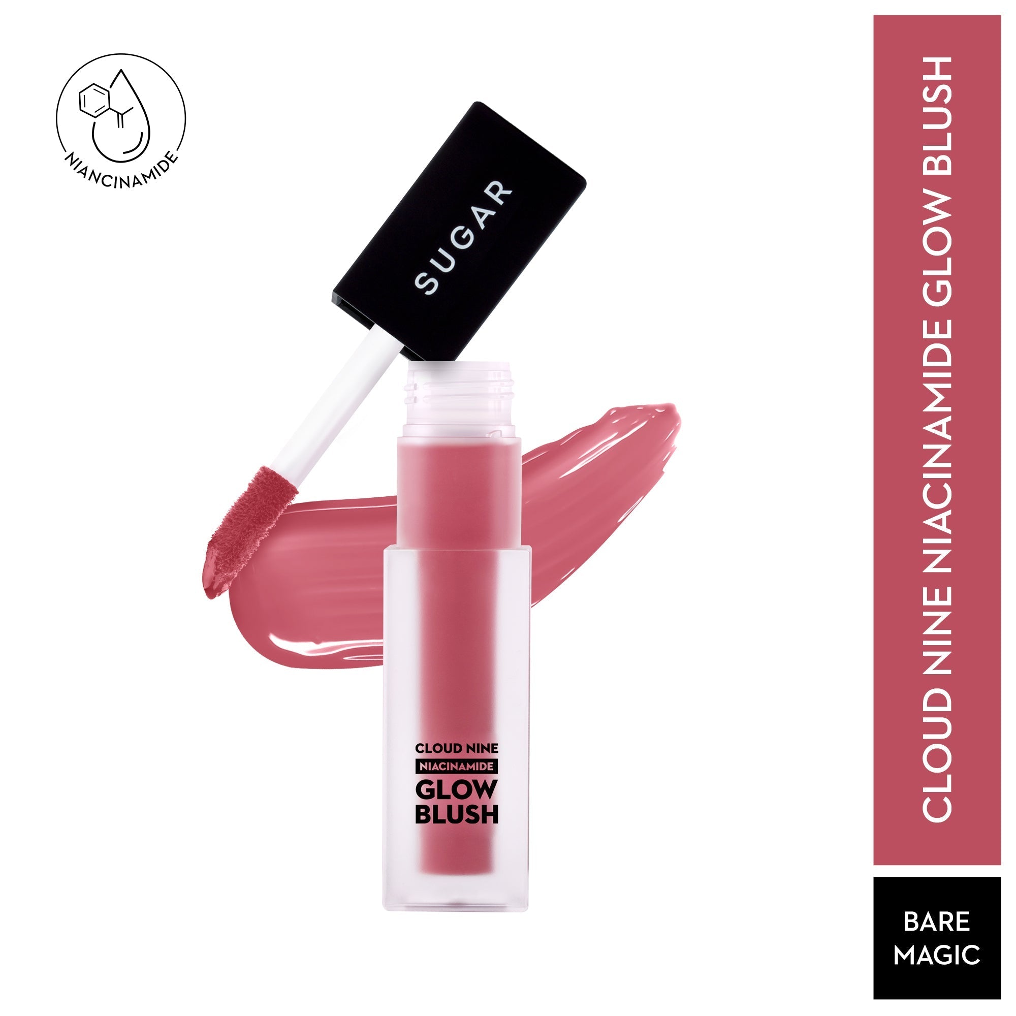 SUGAR Cosmetics Cloud Nine Niacinamide Glow Blush, 01 Bare Magic