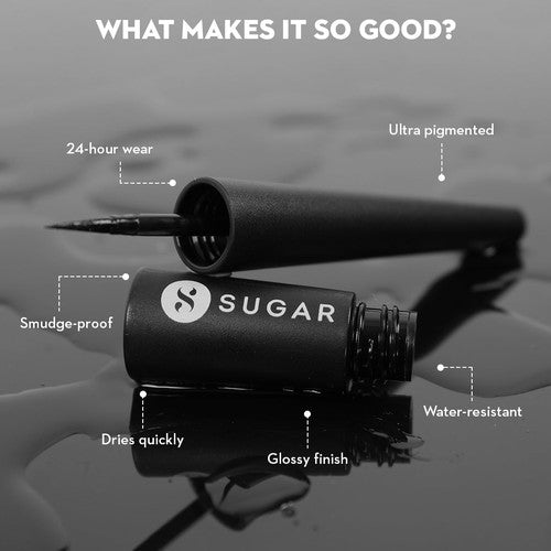 SUGAR Cosmetics Gloss Boss 24HR Eyeliner - 01 Back In Black (Black) — photo 3