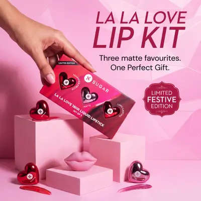 SUGAR Cosmetics La La Love 18HR Liquid Lipstick Set (Pack Of 3)