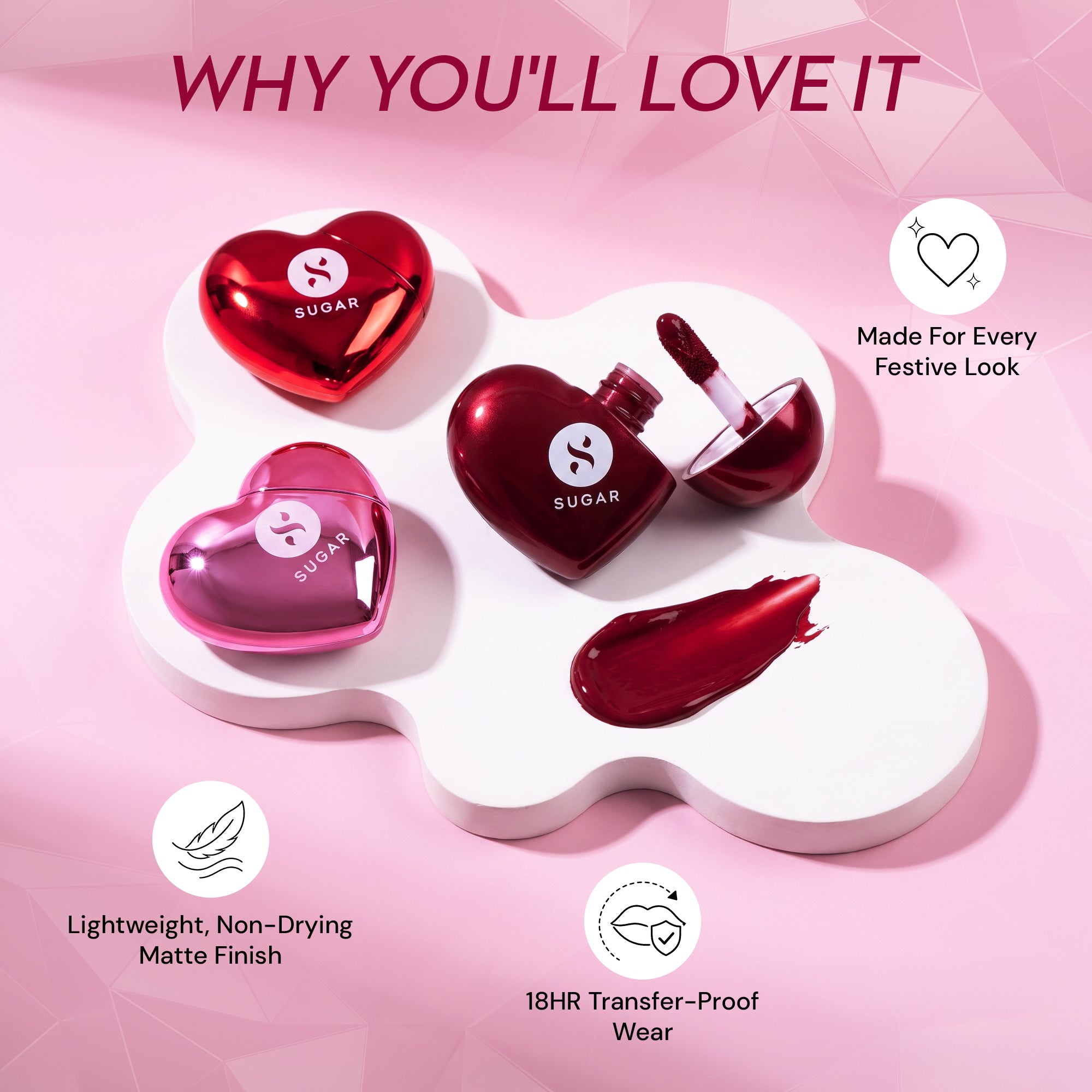 SUGAR Cosmetics La La Love 18HR Liquid Lipstick Set (Pack Of 3) — photo 3