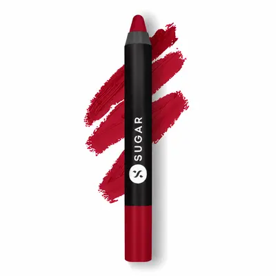 SUGAR Cosmetics Matte As Hell Crayon Lipstick, 13 Murphy Brown (Chocolate Burgundy)