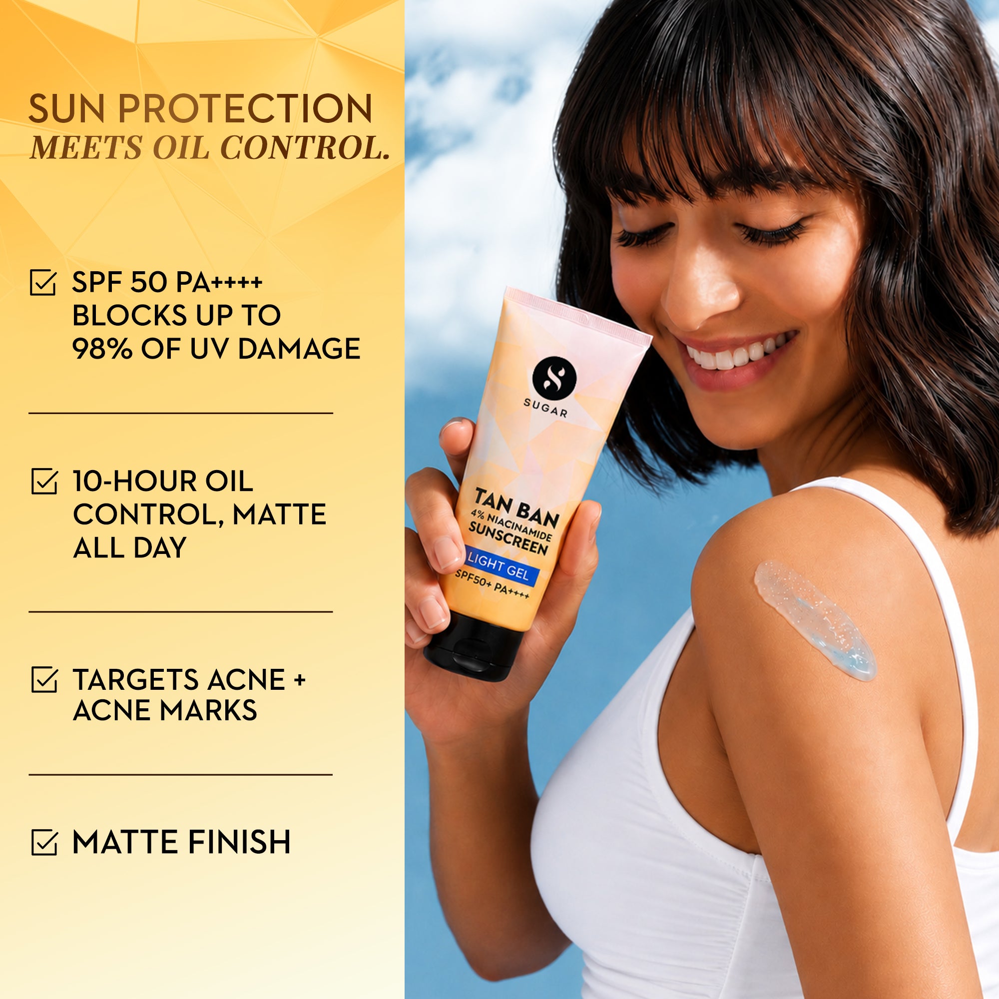 SUGAR Cosmetics Tan Ban 4% Niacinamide Sunscreen Light Gel — photo 3