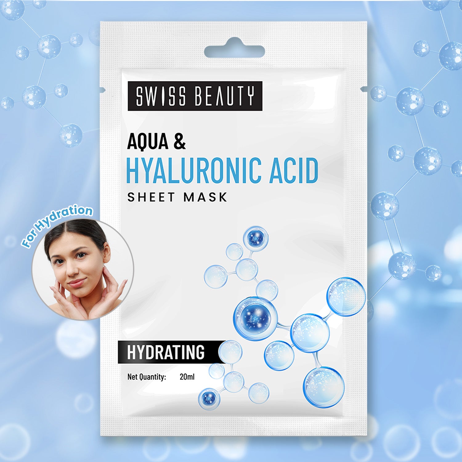 SWISS BEAUTY AQUA & HYALURONIC ACID SHEET MASK — photo 3
