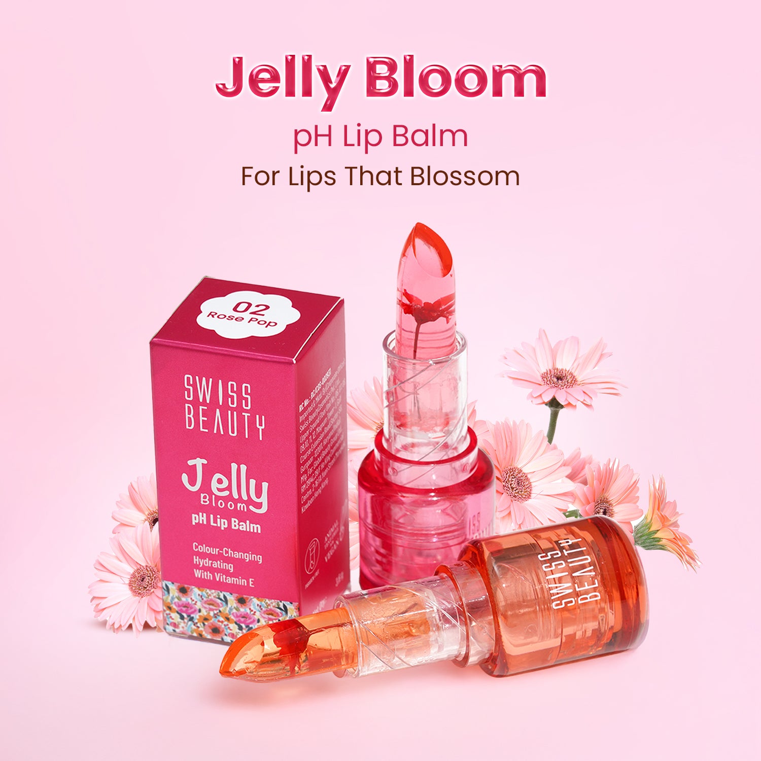 SWISS BEAUTY JELLY BLOOM PH LIP BALM 01 PINK PETAL 3.6G — photo 4