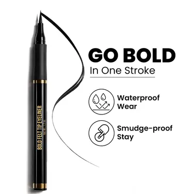 SWISS BEAUTY JET BLACK BOLD FELT TIP EYELINER 1.2ML