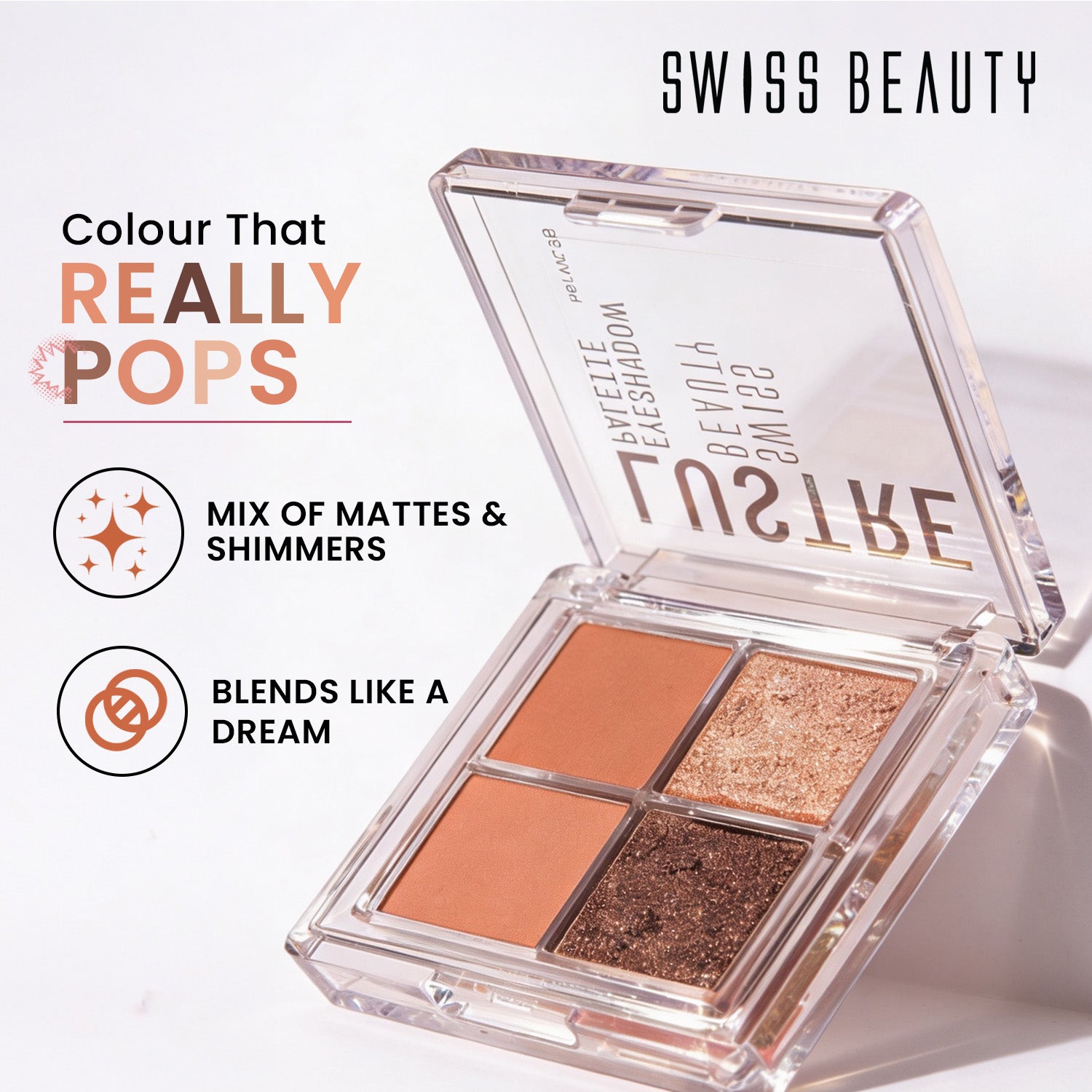 Swiss Beauty Lustre Eyeshadow Palette, Shimmer n shine