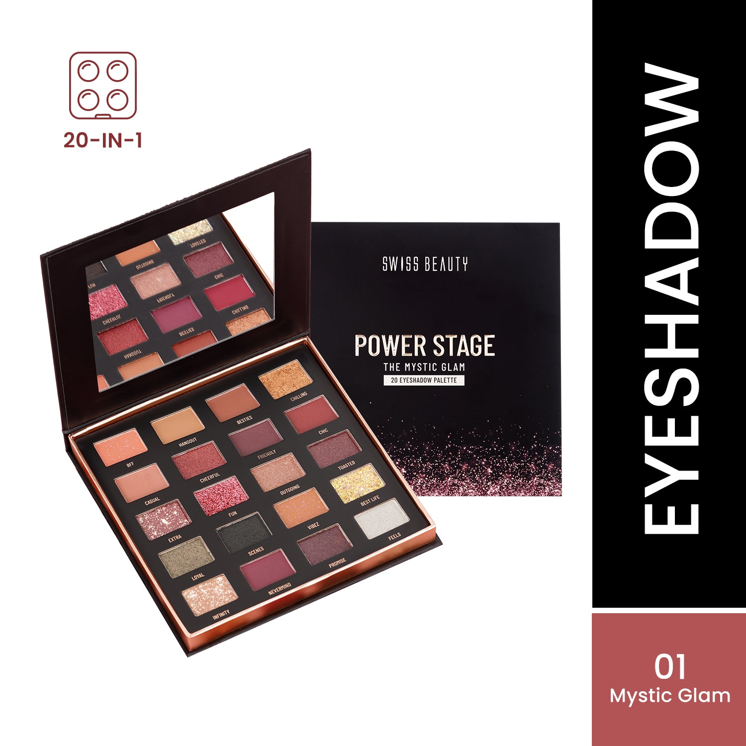 Swiss Beauty Power Stage Eyeshadow Palette, Mystic Glam — photo 3