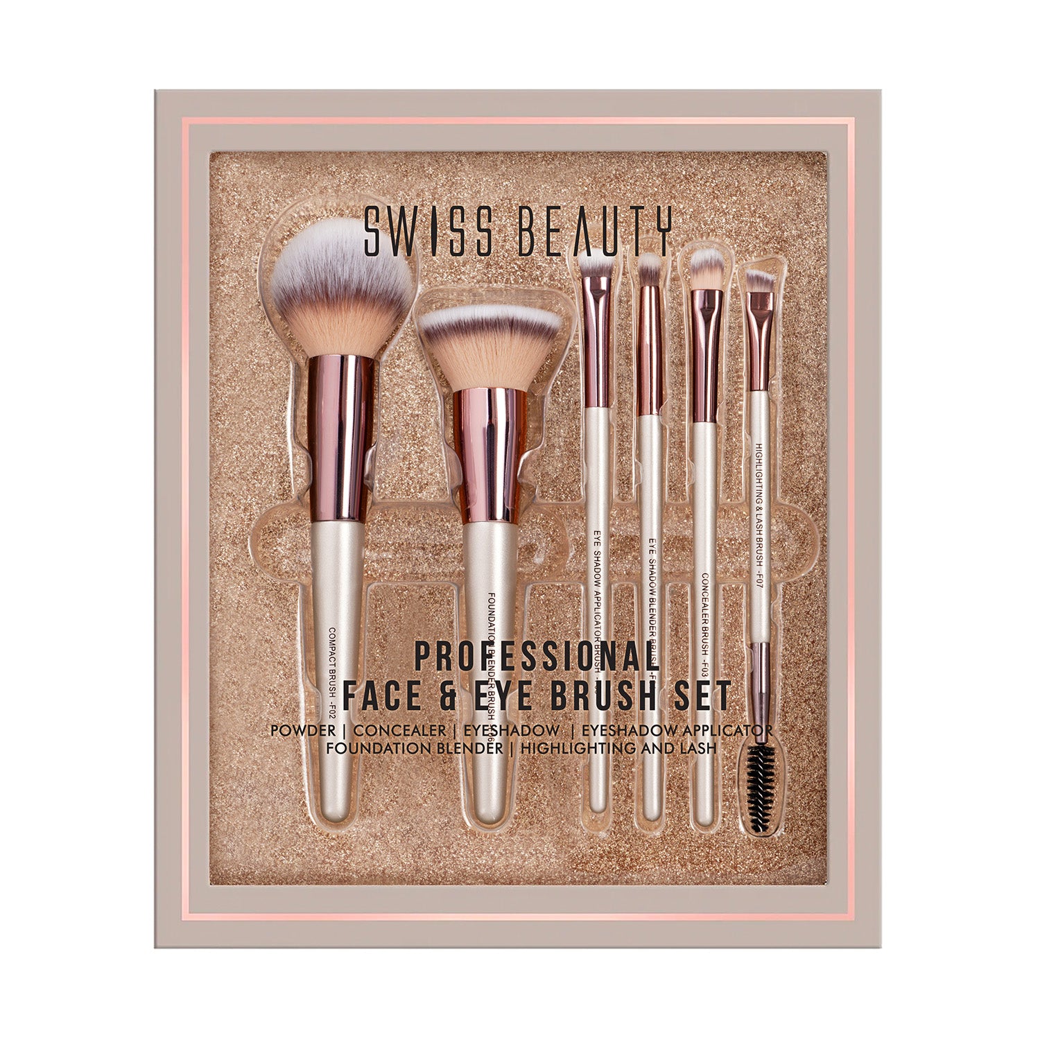 SWISS BEAUTY PROFESSIONAL FACE & EYE BRUSH SET