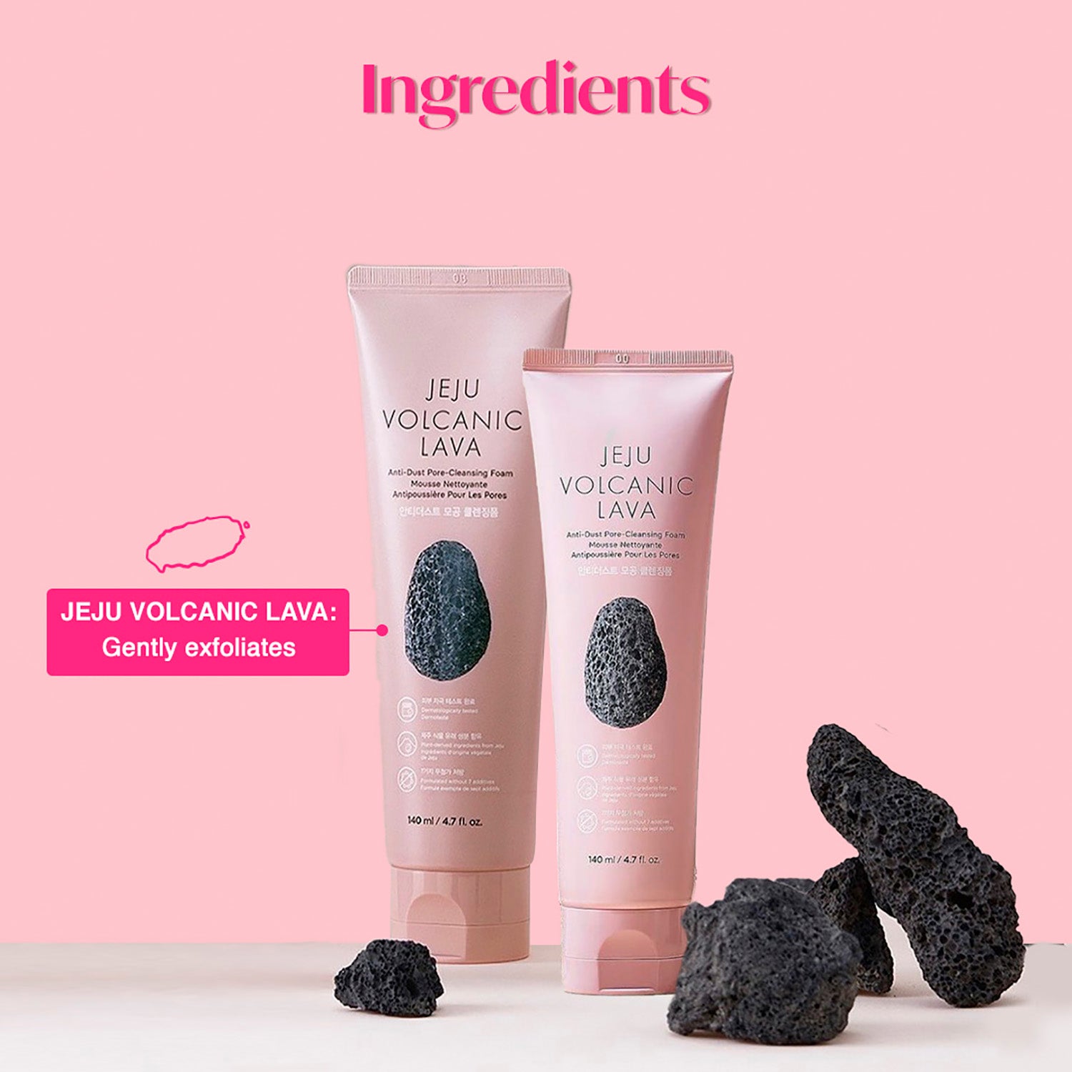 The Face Shop Jeju Volcanic Lava Cleansing Foam 140ml — photo 4