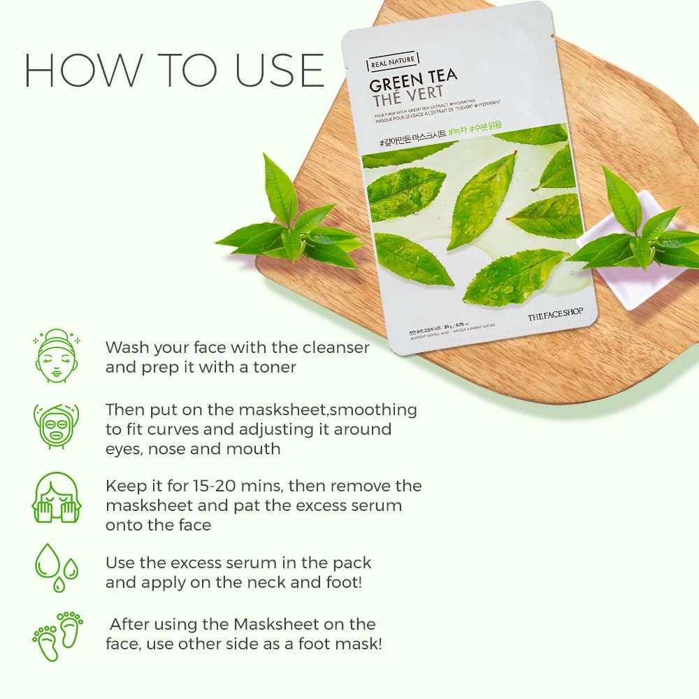 The Face Shop Real Nature Green Tea Face Mask 20g — photo 4