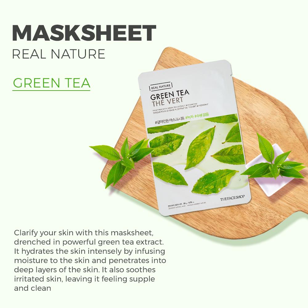 The Face Shop Real Nature Green Tea Face Mask 20g — photo 2