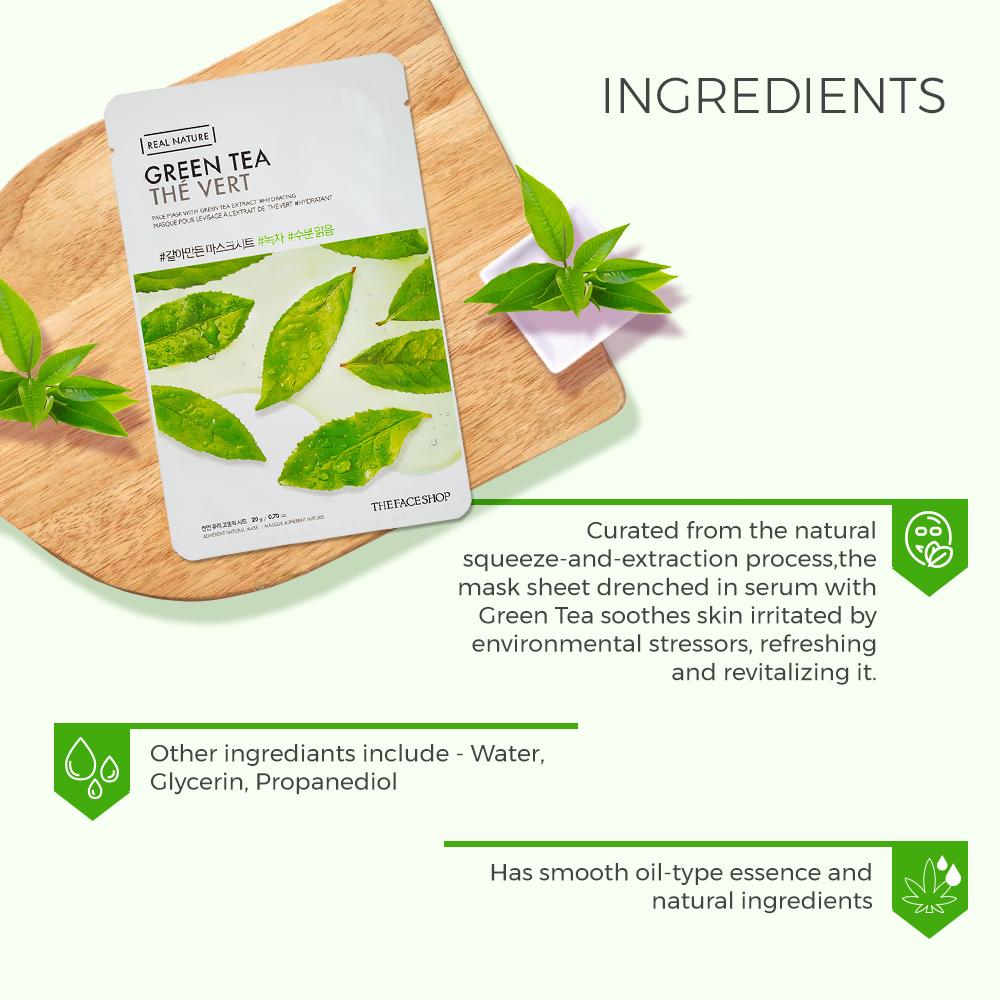 The Face Shop Real Nature Green Tea Face Mask 20g — photo 3