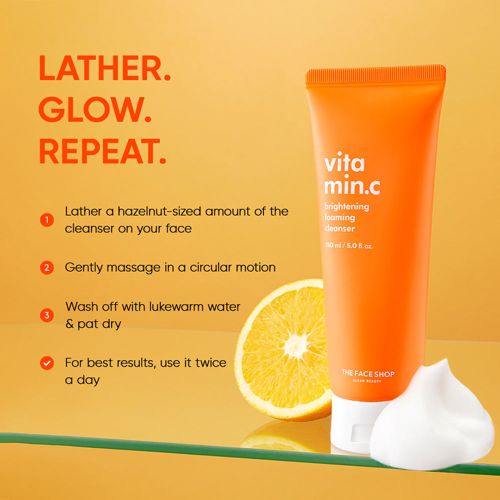 The Face Shop Vitamin C Brightening Foaming Face Wash 150ml — photo 4