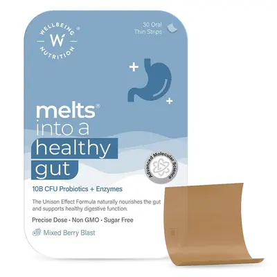 WELLBEING MELTS INTO A HEALTHY GUT 30 ORAL THIN STRIPS 5.6G