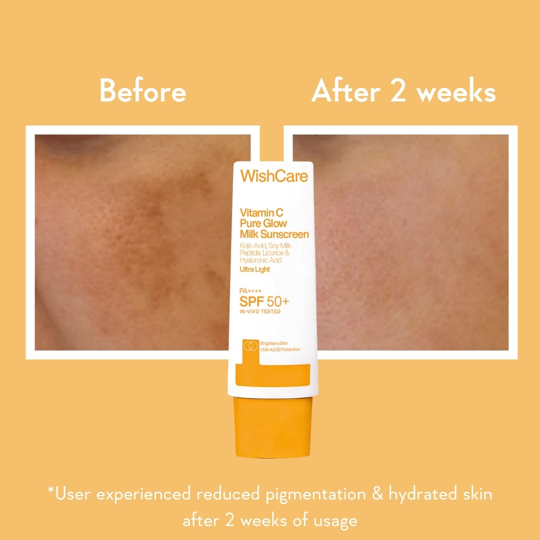 WISHCARE VITAMIN C PURE GLOW MILK SUNSCREEN ULTRA LIGHT PA++++ SPF50+ 50ML — photo 4