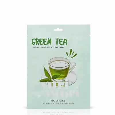 YURI WOORI GREEN TEA NATURAL GARDEN ESSENCE SHEET MASK 2.5ML
